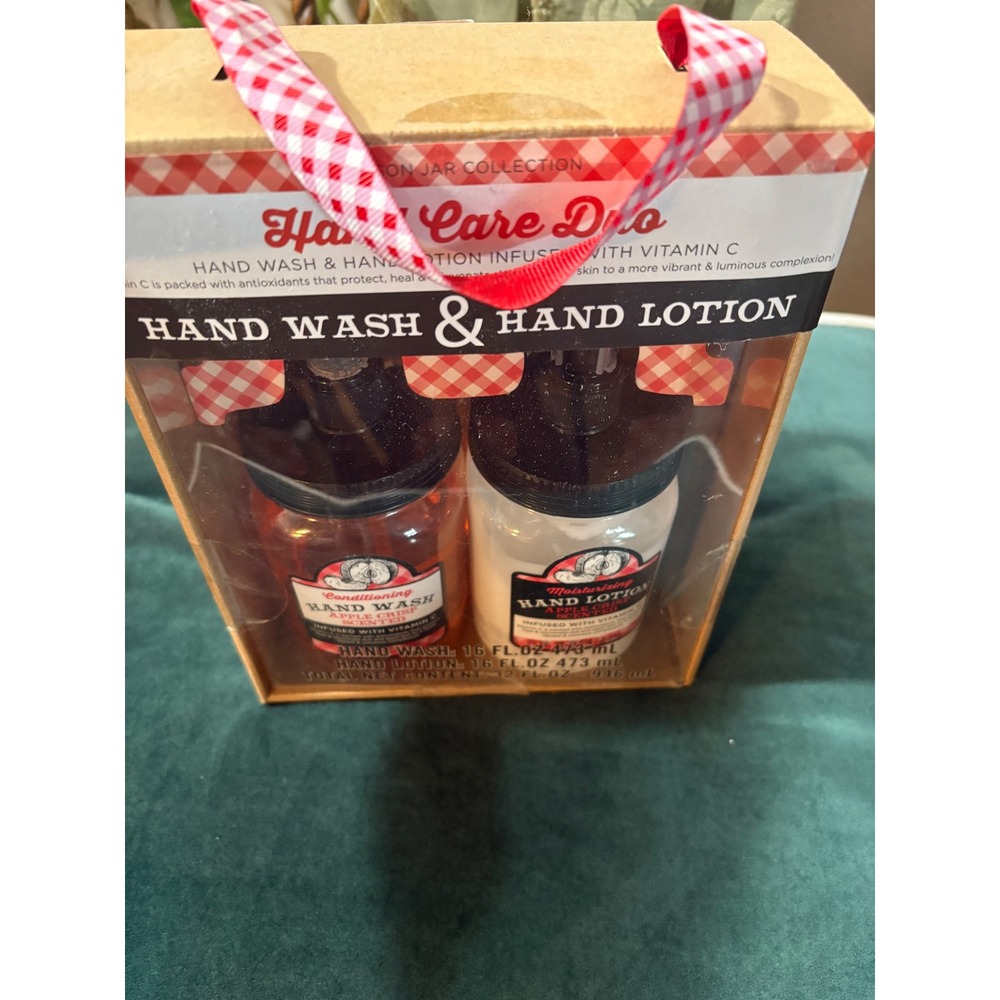 Mason Jar Collection Hand Care Duo Apple Crisp Scented Infused With Vitamin C - Picture 3 of 4
